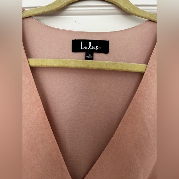 Lulus Lost in the Moment Blush Maxi Dress Bridesmaid Flutter Sleeve - Picture 5 of 6